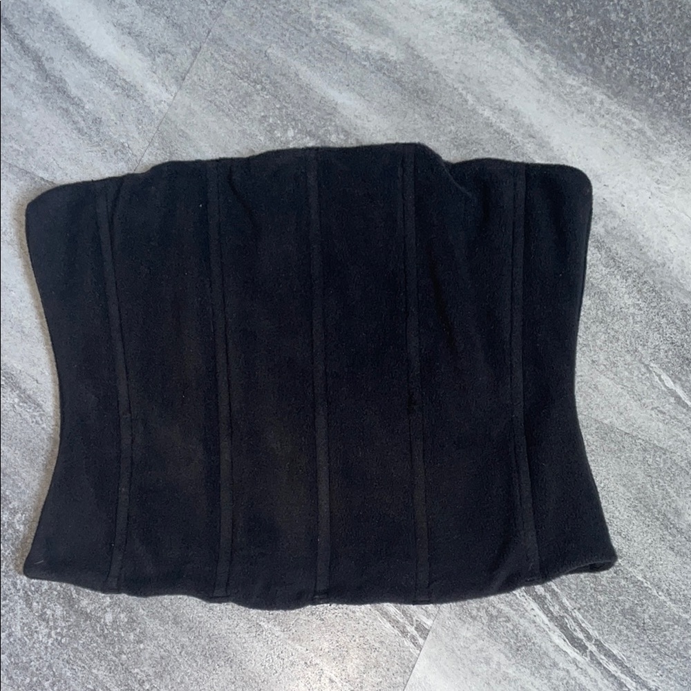 SKIMS Fleece Lounge Corset Size Large Onyx